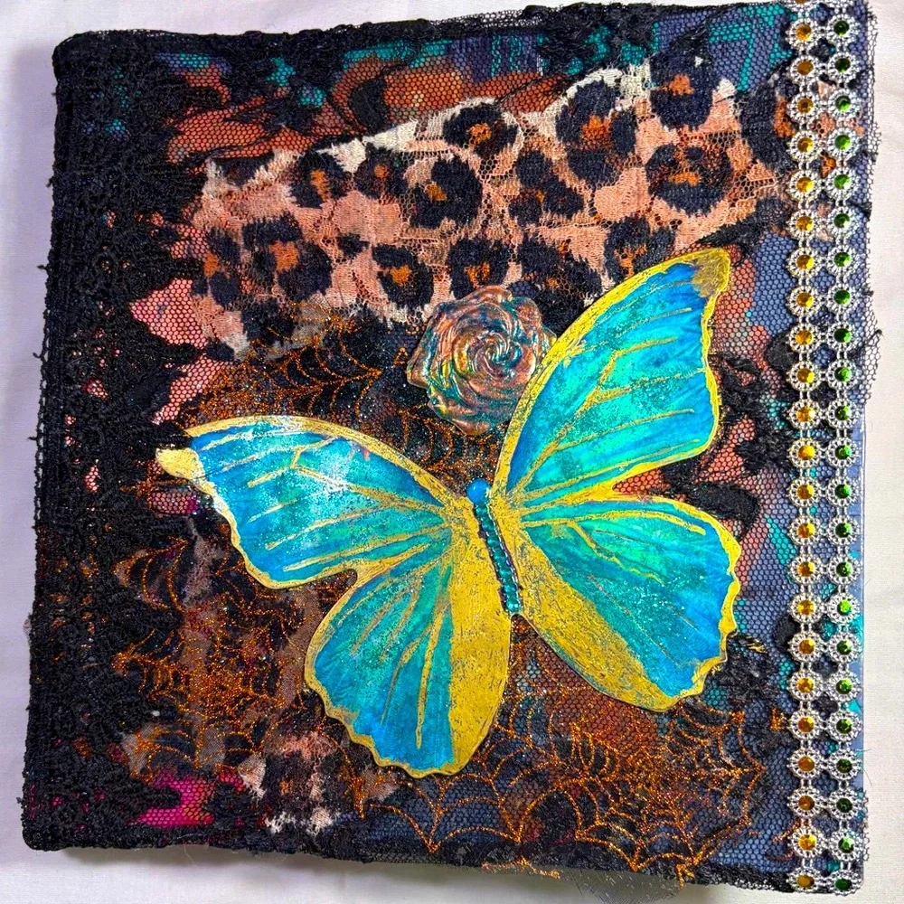 HANDCRAFTED JUNK JOURNAL Hardbound Dark Enchantment Goth Aesthetic Scrapbook